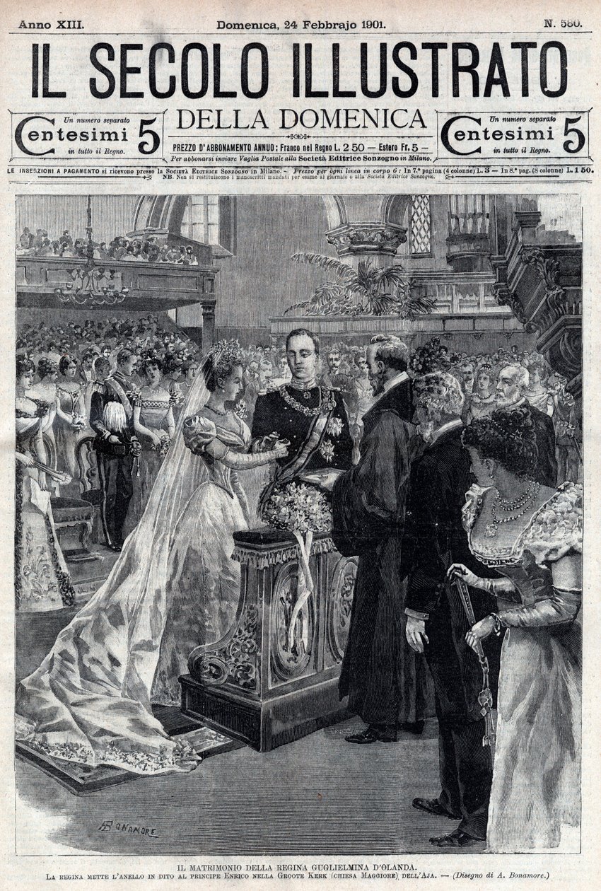 Hochzeit von Königin Wilhelmina der Niederlande und Herzog Henri von Mecklenburg 1901 - Titelblatt von 