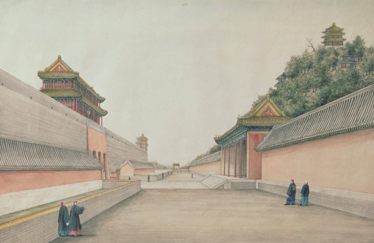 Der Kaiserpalast in Peking, aus einer Sammlung chinesischer Skizzen, 1804-06 von Ivan Alexandrov