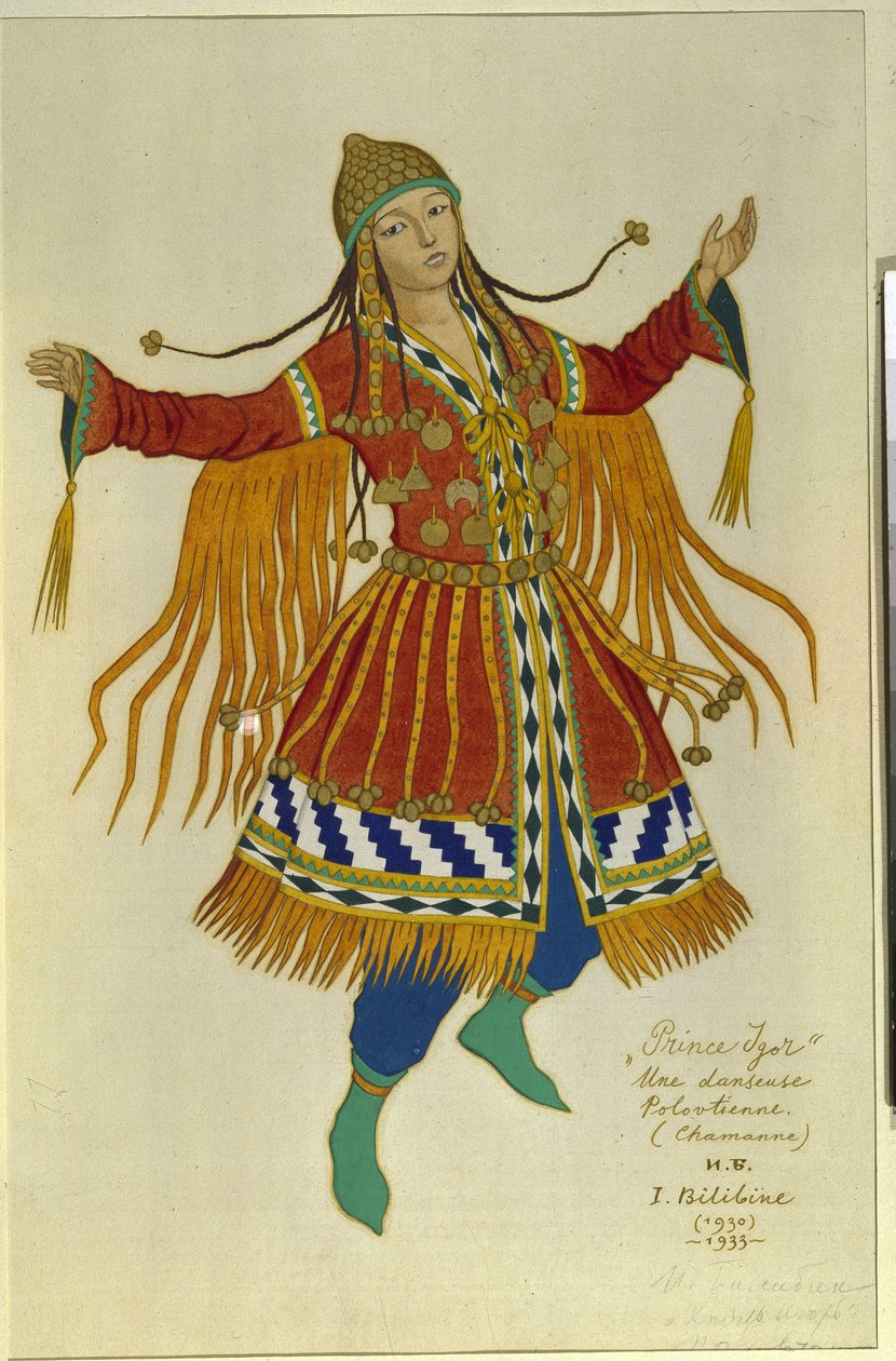 Eine schamanische Tänzerin der Polowzer von Ivan Yakovlevich Bilibin