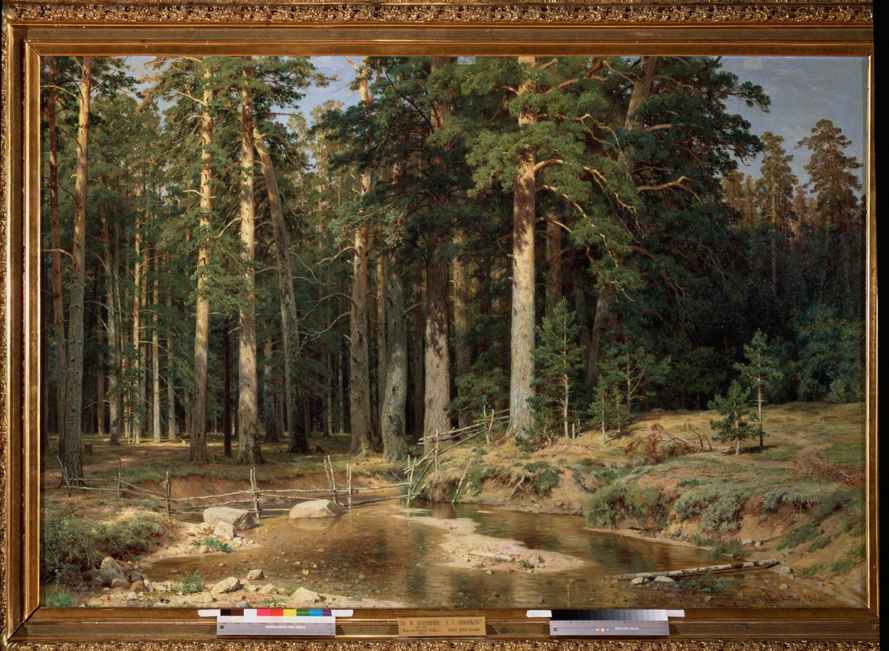 Mastbaumhain (Polyalthia longifolia) - Gemälde von Ivan Ivanovich Shishkin (1832-1898), Öl auf Leinwand von Ivan Ivanovich Shishkin