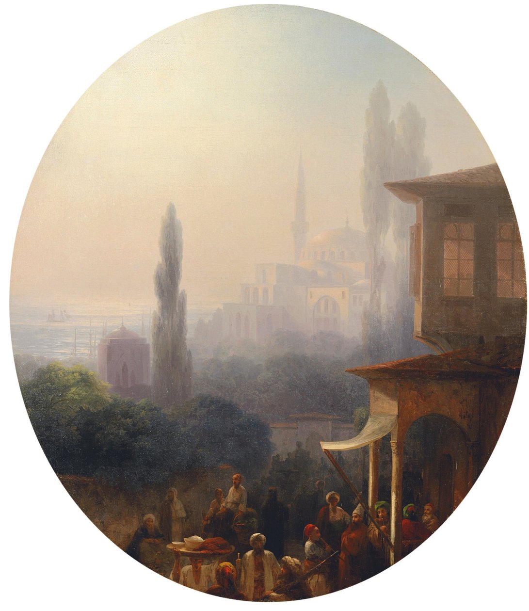 Marktszene in Konstantinopel mit der Hagia Sophia im Hintergrund, 1860 von Ivan Konstantinovich Aivazovsky