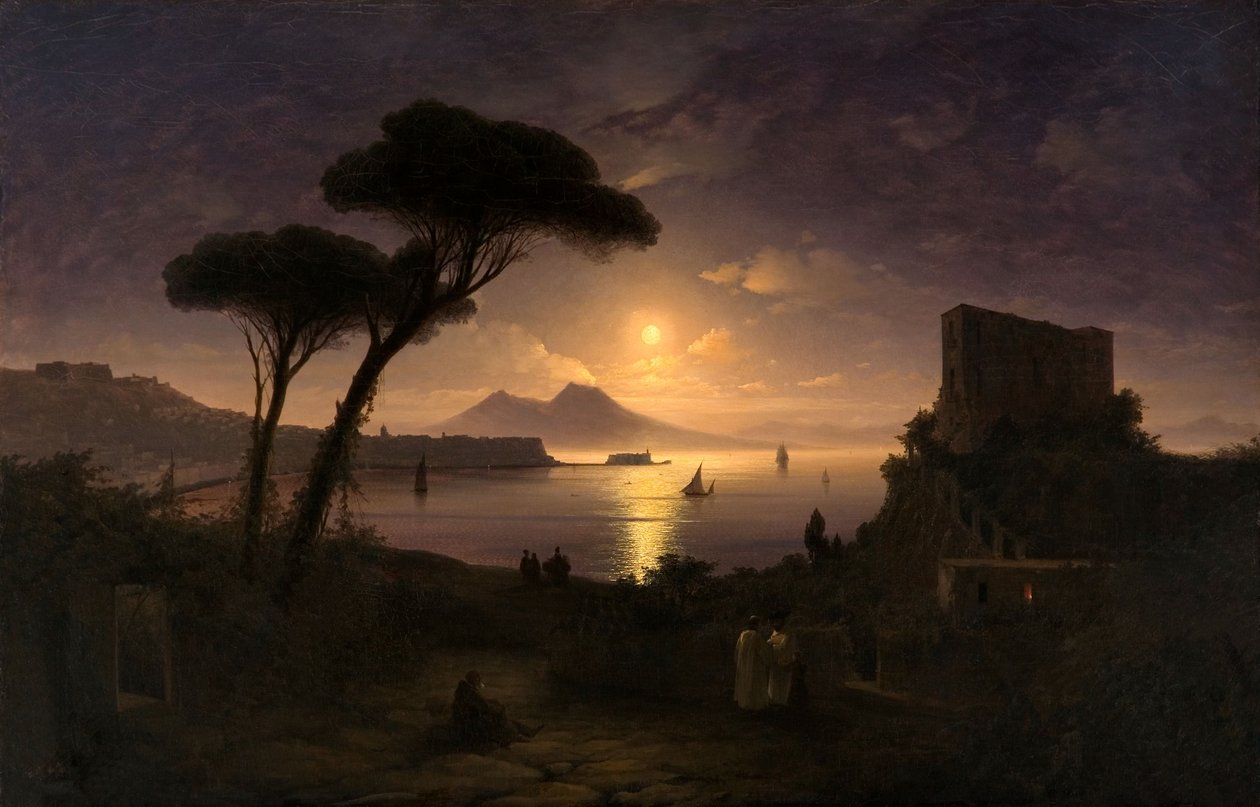 Die Bucht von Neapel bei Mondnacht, 1842 von Ivan Konstantinovich Aivazovsky