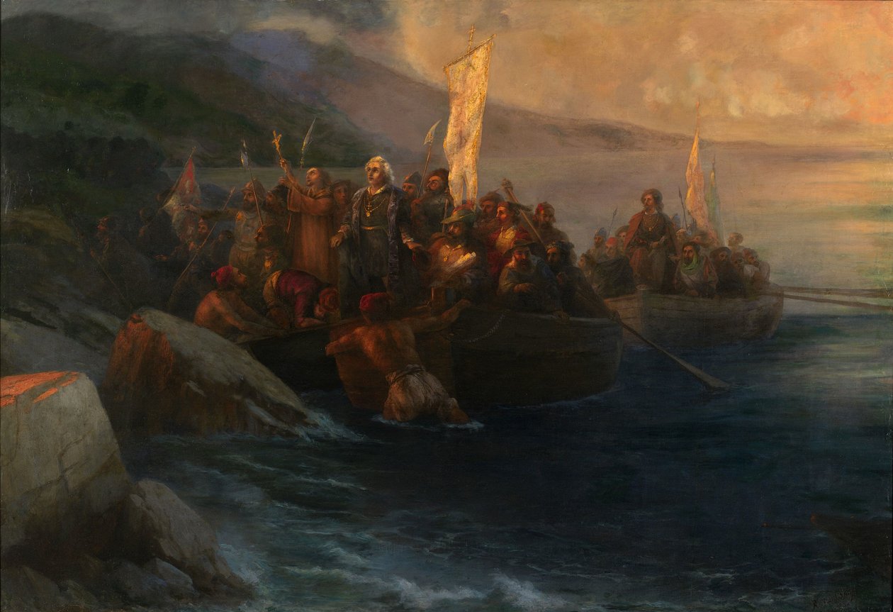 Die Landung von Christoph Kolumbus auf San Salvador, 12. Oktober 1492, 1892 von Ivan Konstantinovich Aivazovsky