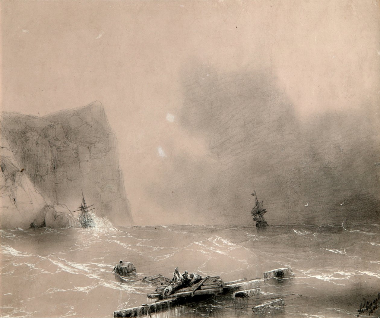 Die Katastrophe der britischen Flotte vor der Küste von Balaklawa am 14. November 1854, 1854 von Ivan Konstantinovich Aivazovsky