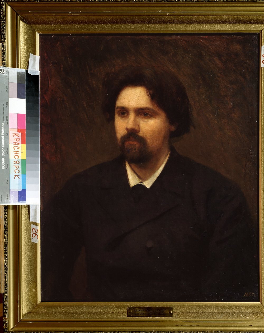 Porträt des Künstlers Vasilli Ivanovich Surikov (1848-1916) von Ivan Nikolaevich Kramskoy