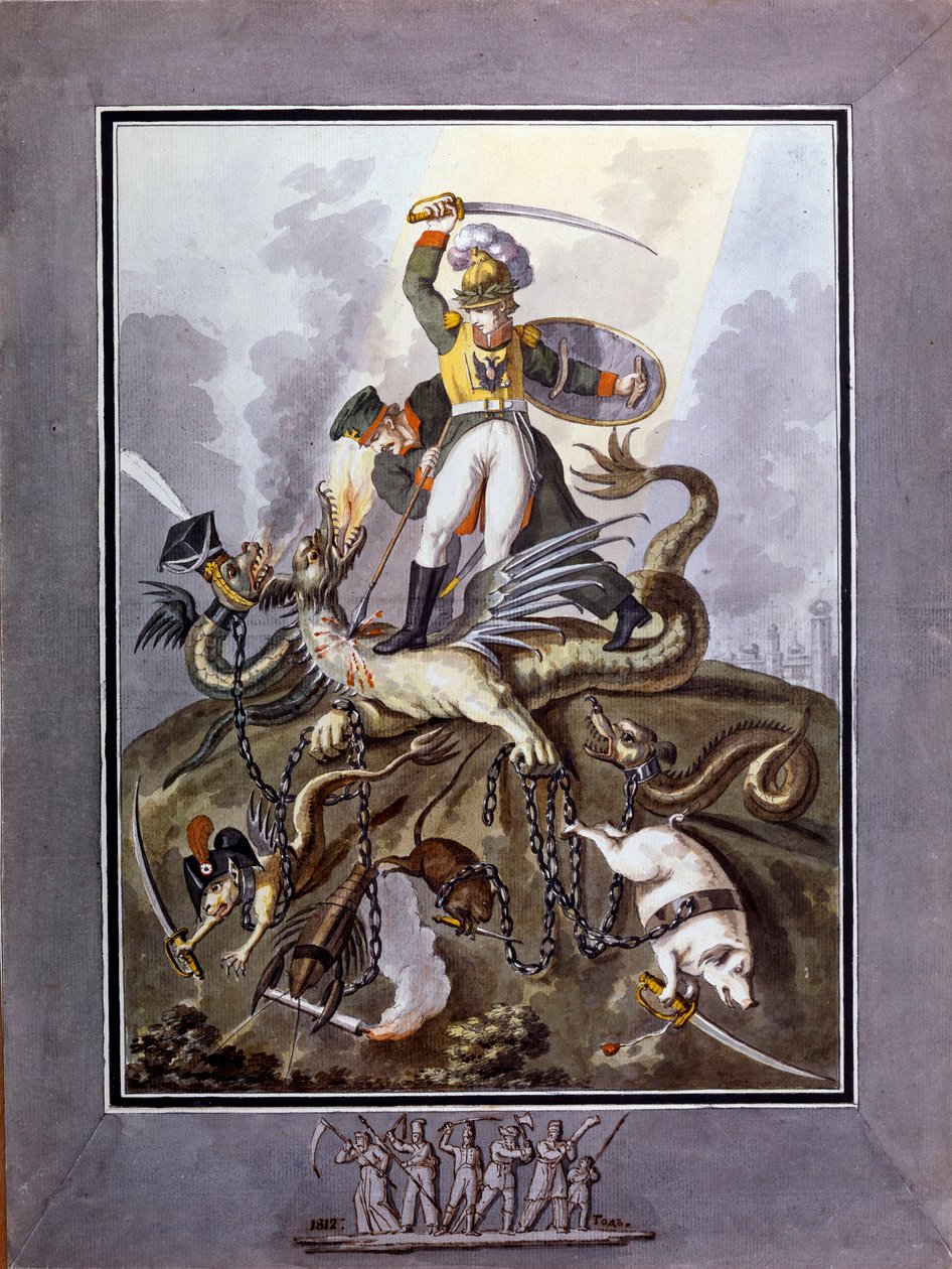 1812: Allegorie der Niederlage der Armee Napoleons I. während des Russlandfeldzugs (1812) von Ivan Philippovich Tupylev
