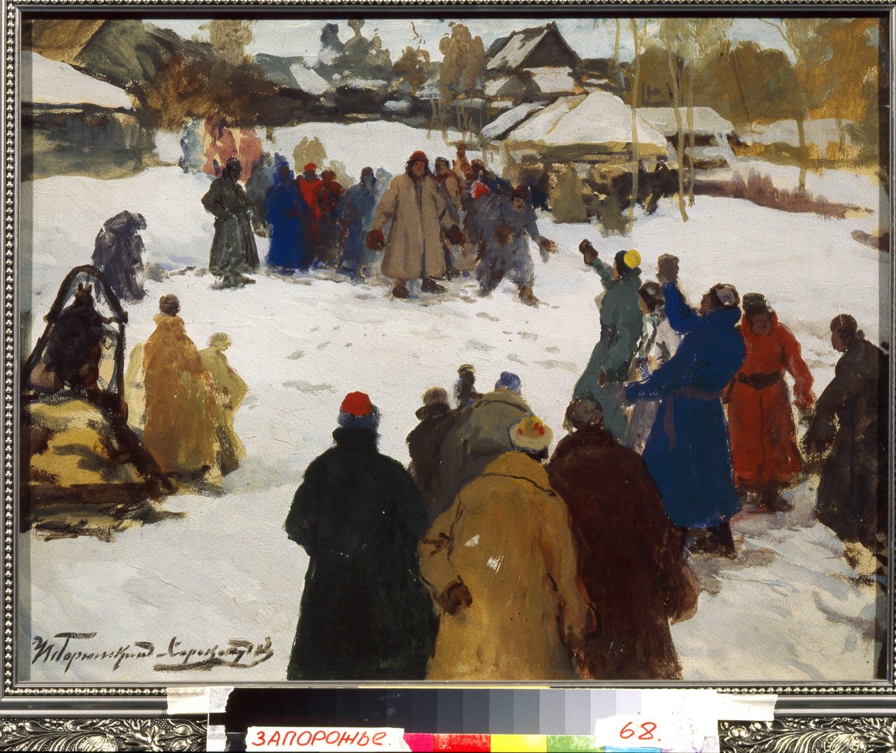 Feigenkampf. (Faustkampf), um 1910 von Ivan Silych Goriuschkin-Sorokopudov