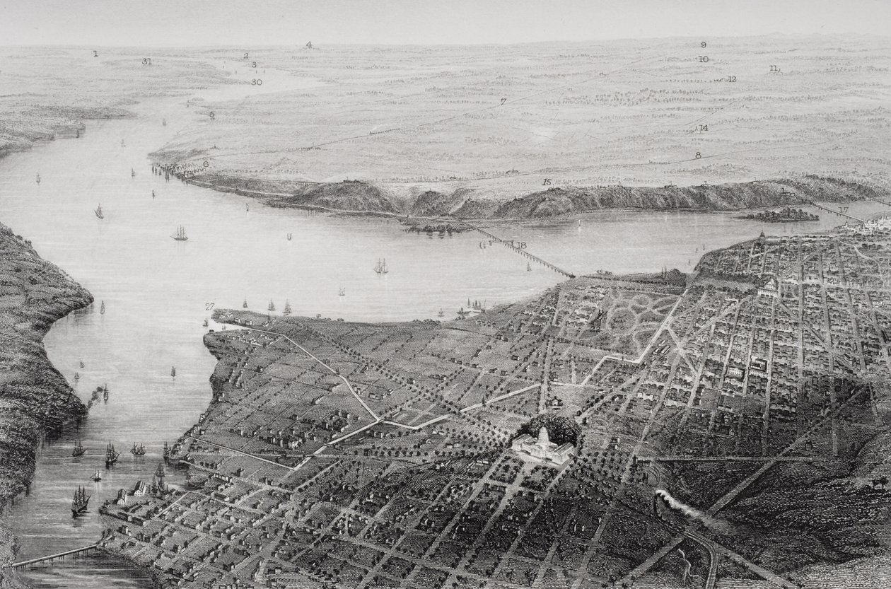 Washington D.C. und seine Umgebung während des Bürgerkriegs von J. Wells