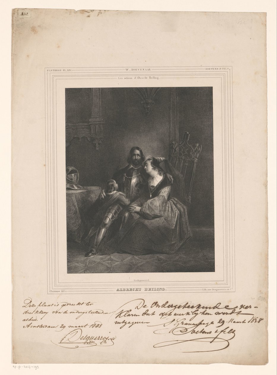 Albrecht Beiling nimmt Abschied von Frau und Kind von J.B. Clermans