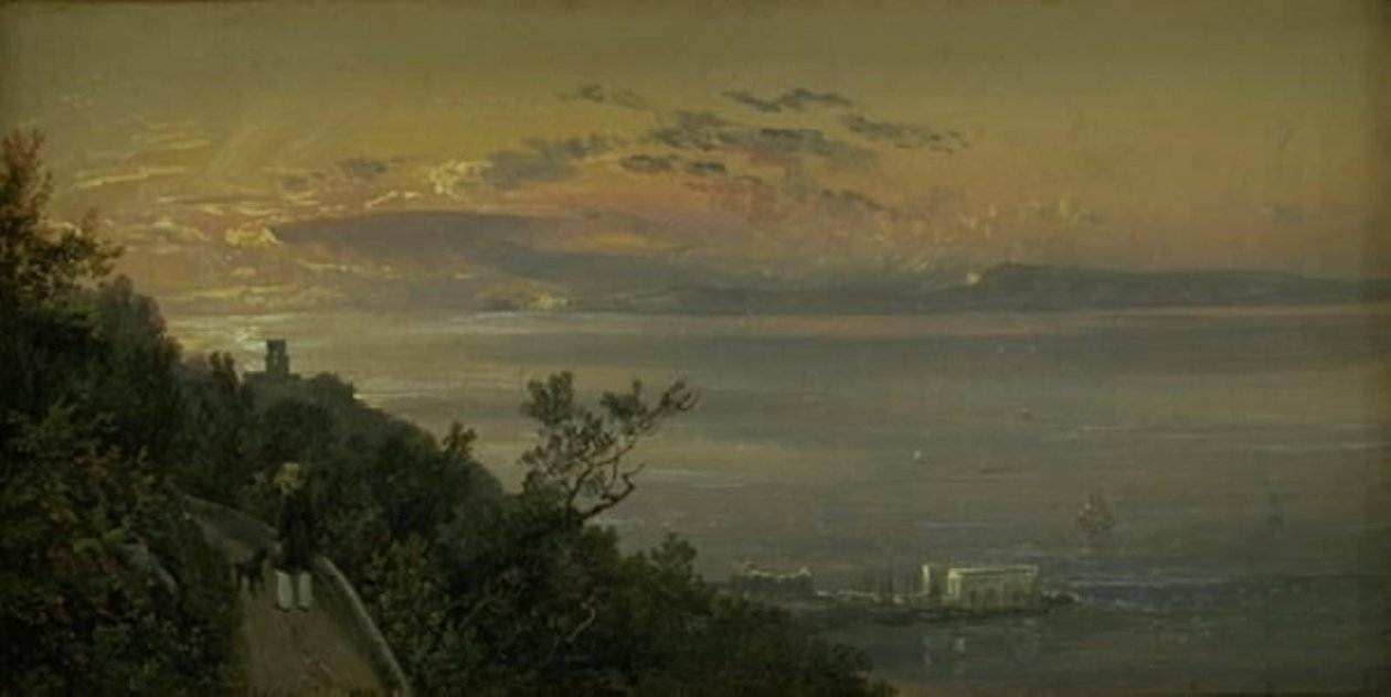 Blick von den Hügeln über Castellamare bei Neapel von Johan Christian Dahl
