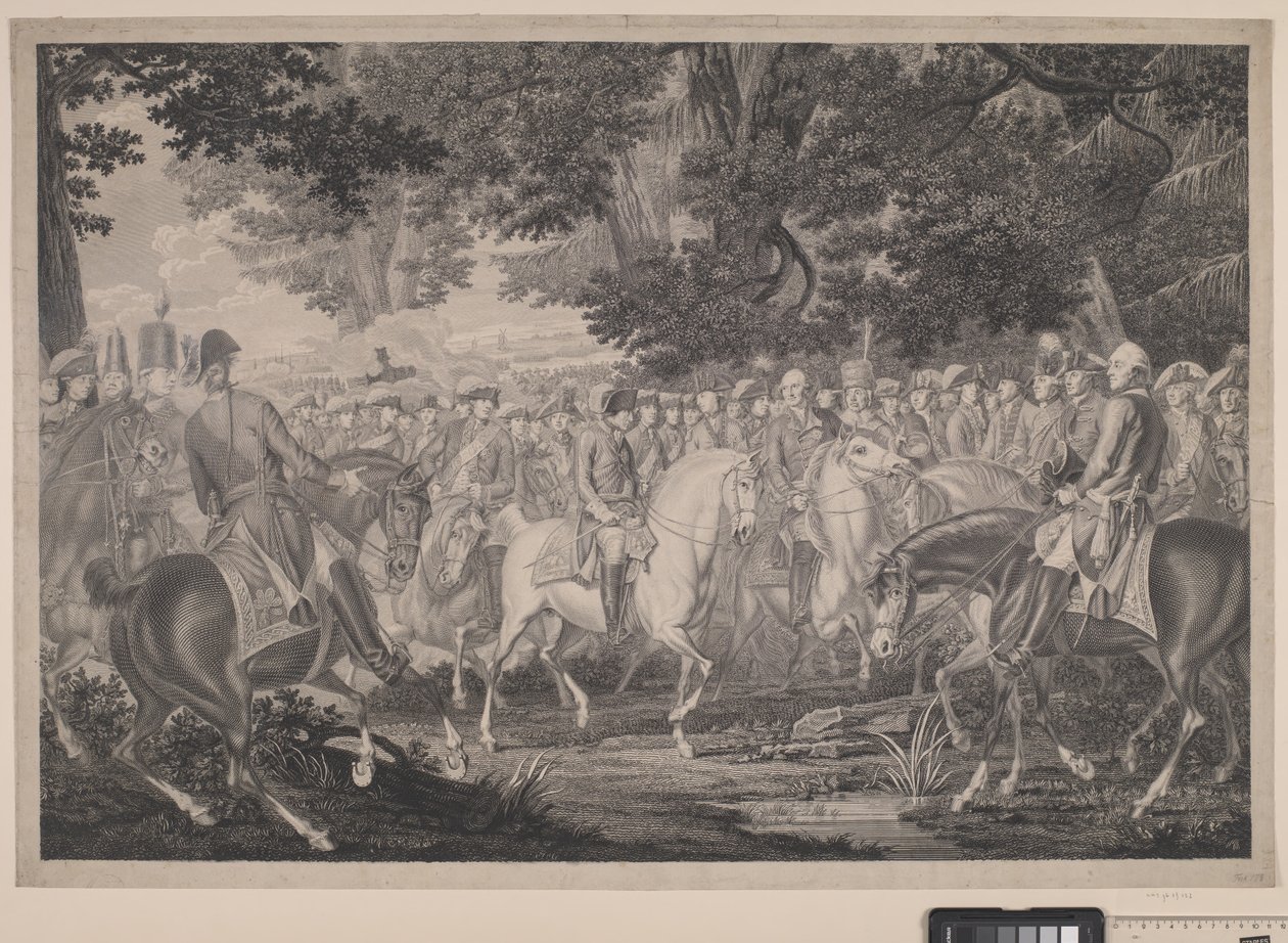 Friedrich der Große reitet nach einer Revue in Potsdam nach Hause von J.F. Clemens
