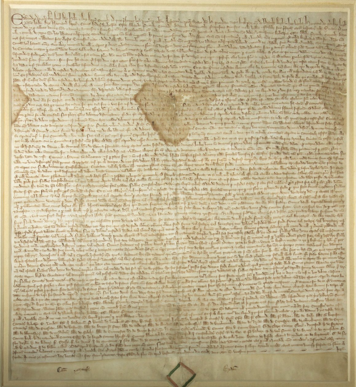Eine Kopie der Magna Carta von 1297, die in der Members