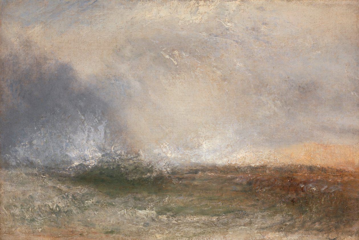 Stürmisches Meer, das an eine Küste bricht, zwischen 1840 und 1845 von Joseph Mallord William Turner