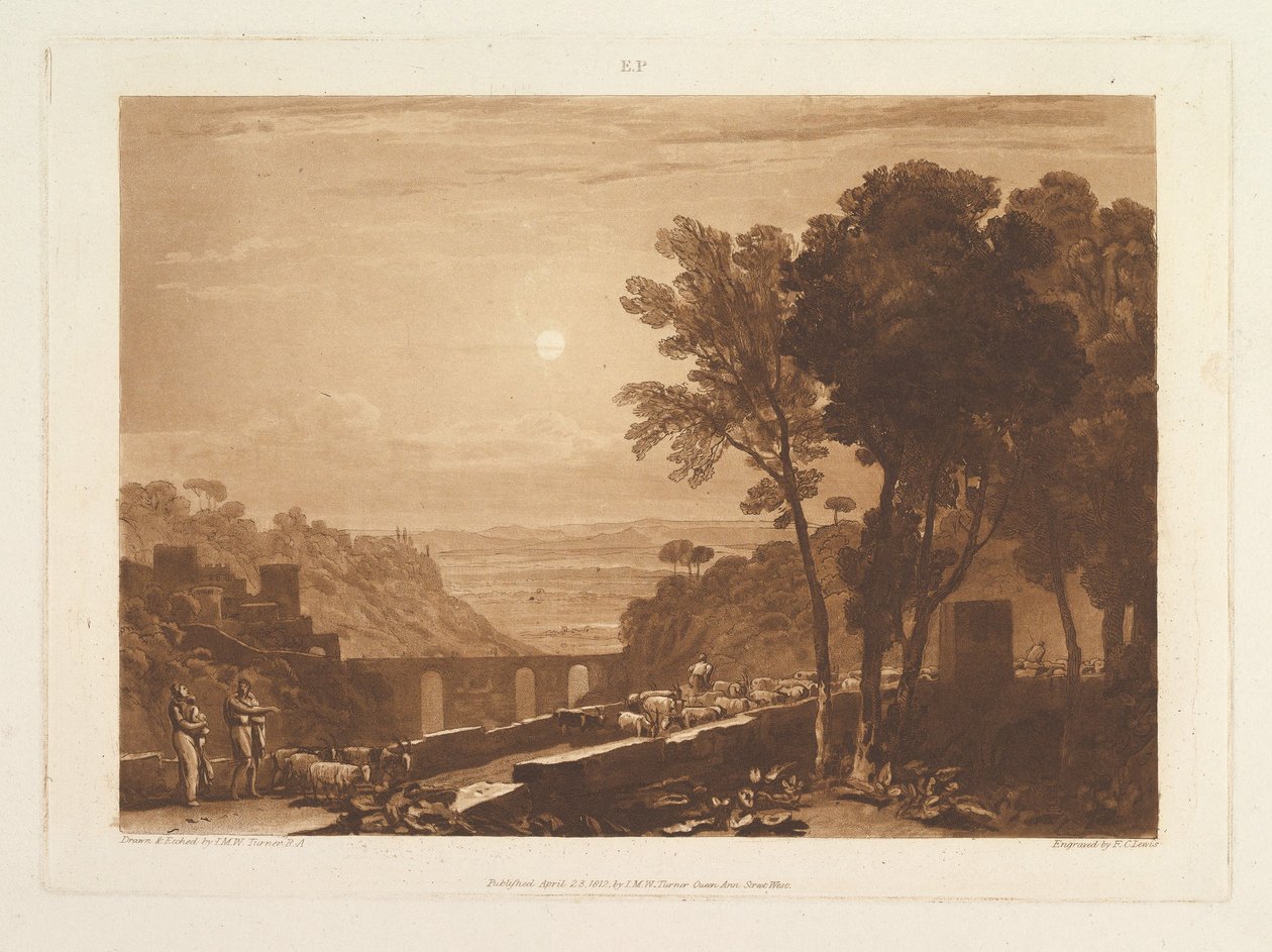 Die Brücke und Ziegen Liber Studiorum, Teil IX, Platte 43 von Joseph Mallord William Turner