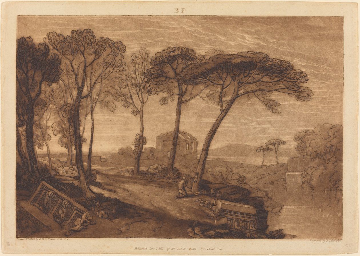 Der Tempel der Minerva Medica, veröffentlicht 1811 von Joseph Mallord William Turner