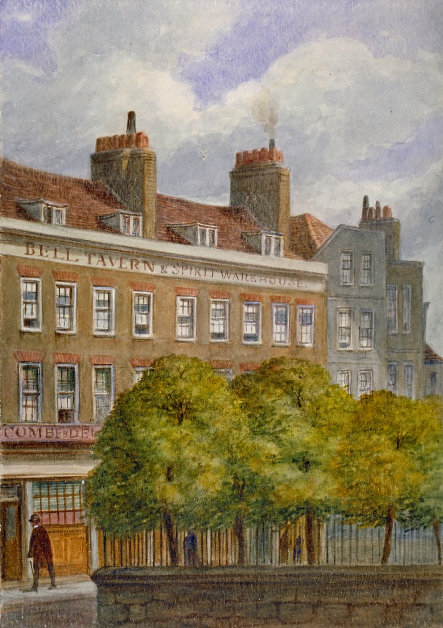 Ansicht der Bell Tavern, Church Row, Aldgate, City of London, 1870 von JT Wilson