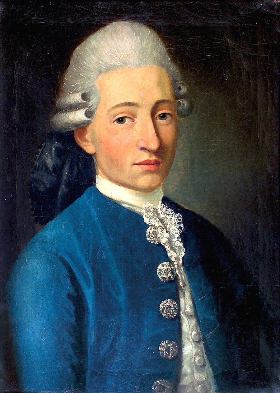 Porträt eines jungen Mannes Wolfgang Amadeus Mozart, 1772 von J. B. Delahaye