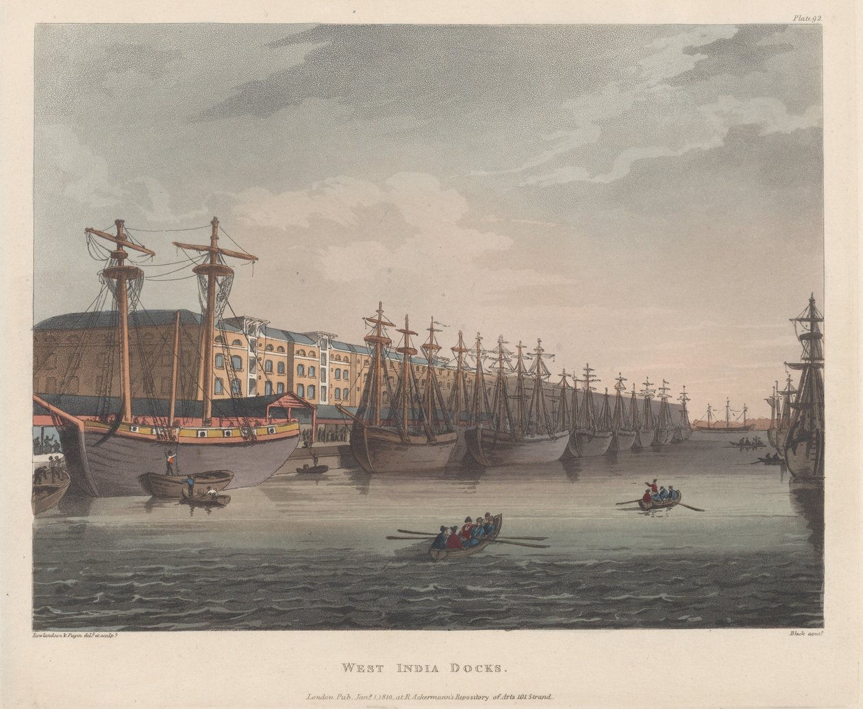 West India Docks, 1. Januar 1810 von J. Bluck