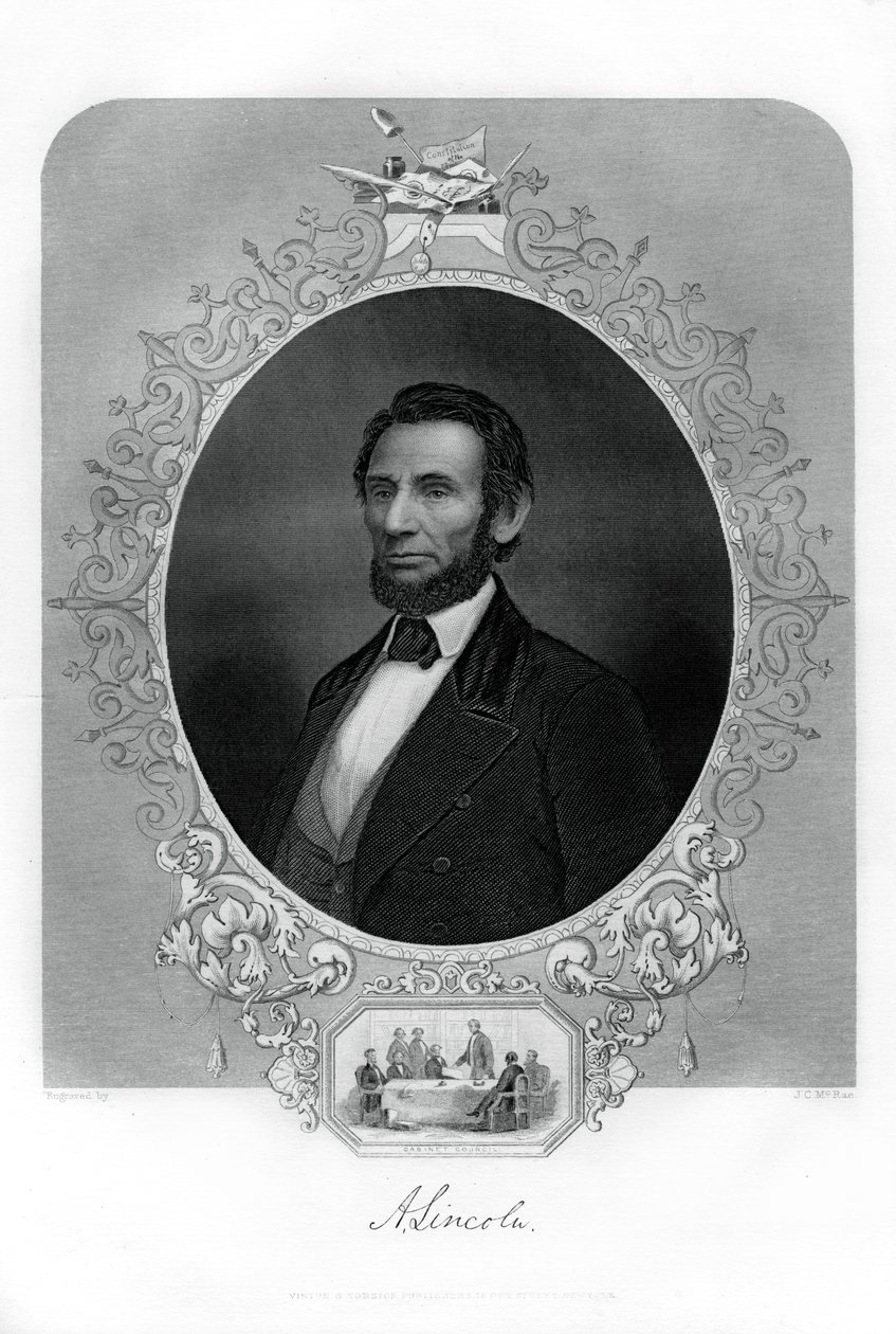 Präsident Abraham Lincoln, amerikanischer Politiker, 1862-1867 von J. C. McRae