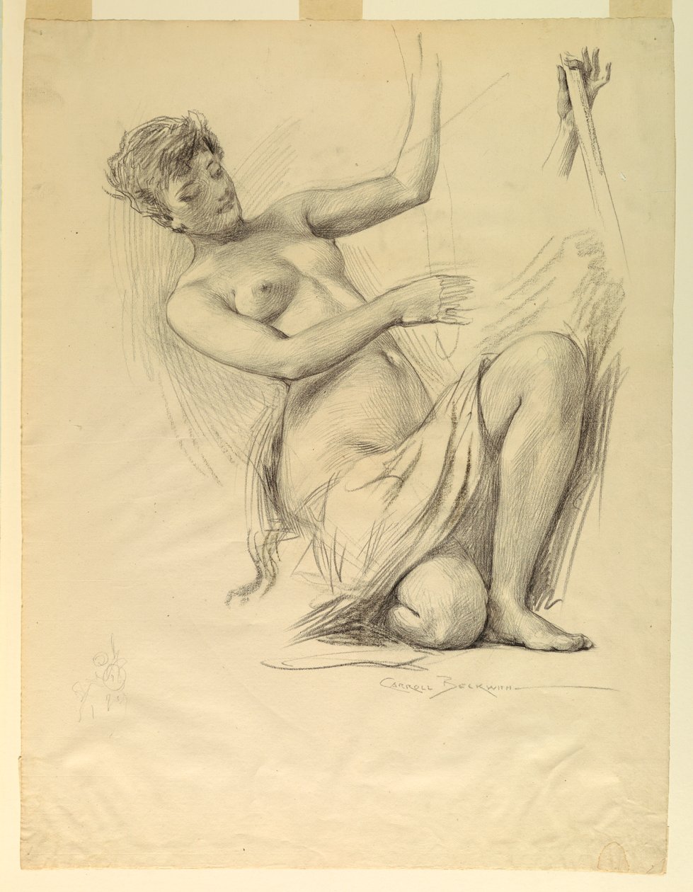 Figurenstudie, möglicherweise für die Kuppel des Gebäudes für Manufakturen und Freie Künste, Weltausstellung in Chicago, IL von J. Carroll Beckwith