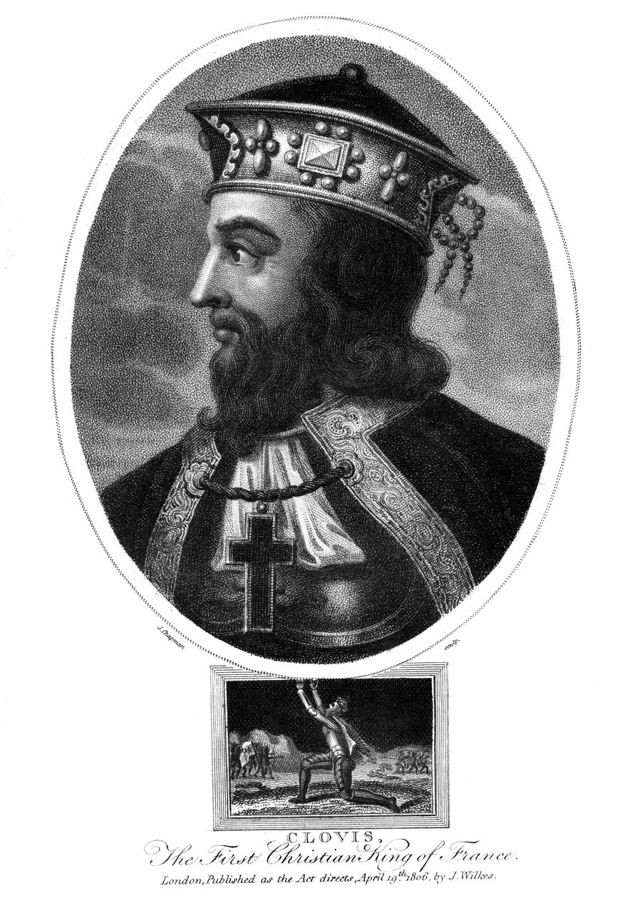 Chlodwig, der erste christliche König der Franken, 1806 von J. Chapman