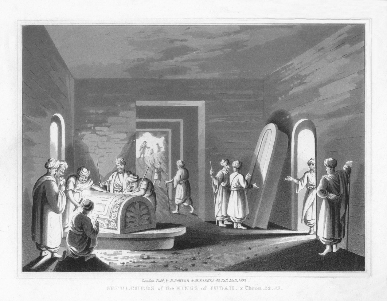Gräber der Könige von Juda. 2. Chronik, 32.33, 1830 von J. Clarke