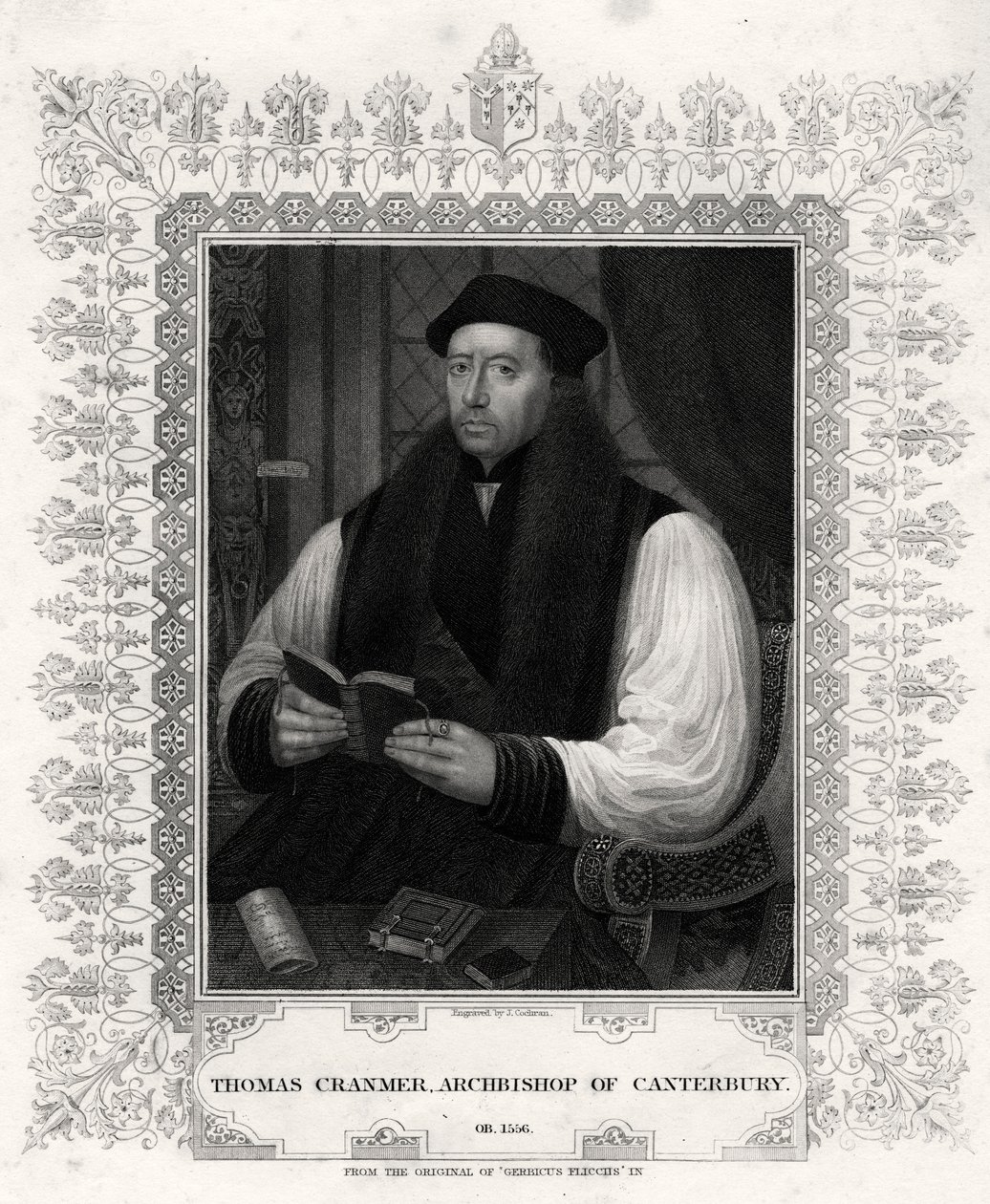 Thomas Cranmer, Erzbischof von Canterbury, 19. Jahrhundert von J. Cochran