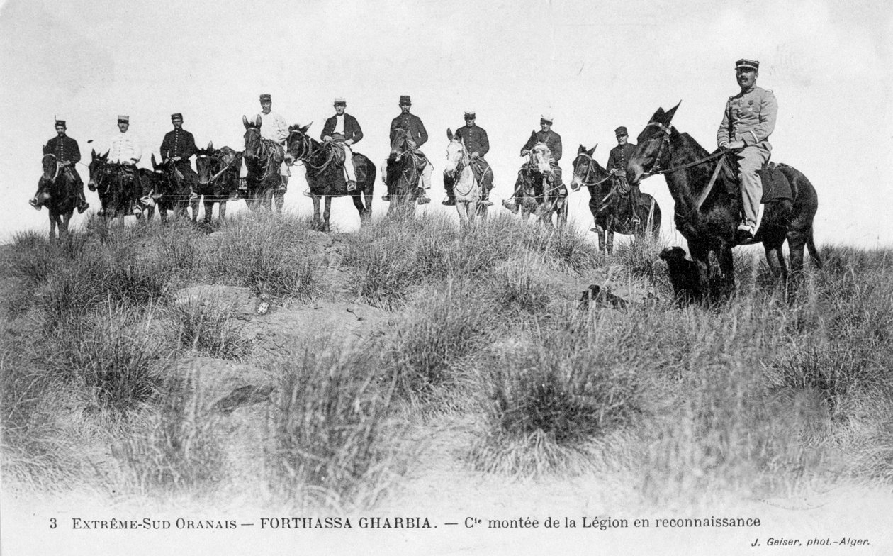 Französische Fremdenlegion-Kavallerie, Forthassa Gharbia, Algerien, ca. 1905 von J. Geiser