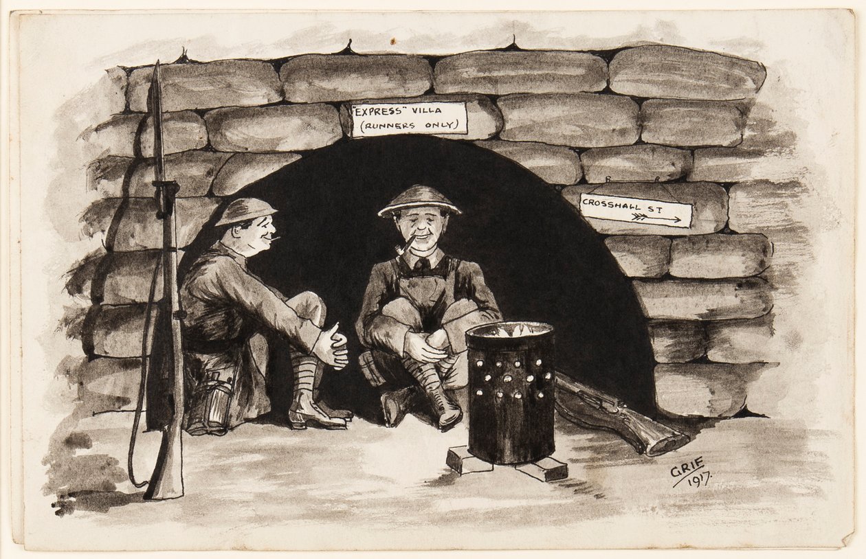 Express Villa (nur Läufer): Eine warme Ecke in Frankreich, 1917 von J. Griffiths