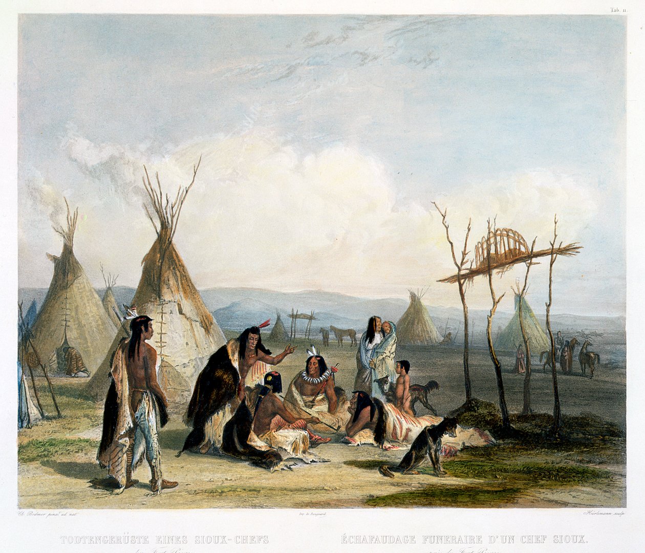 Begräbnisschrein eines Sioux-Häuptlings nahe Fort Pierre von J Hurlimann