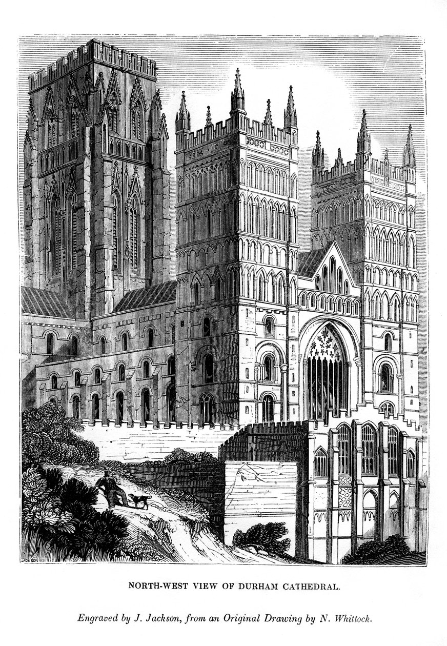 Nordwestansicht der Kathedrale von Durham von J. Jackson