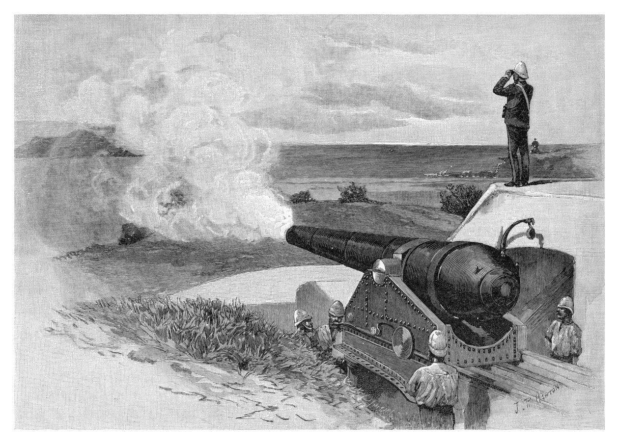 25-Tonnen-Kanone am Middle Head, Sydney, New South Wales, Australien, 1886 von J. R. Ashton