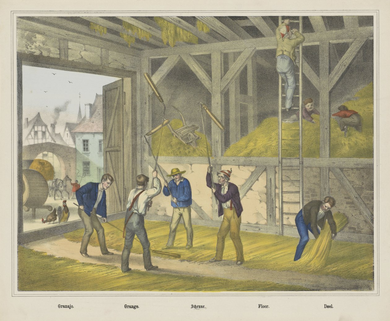 Granajo. / Grange. / Scheune. / Floor. / Deel. von J. Scotti (possibly)