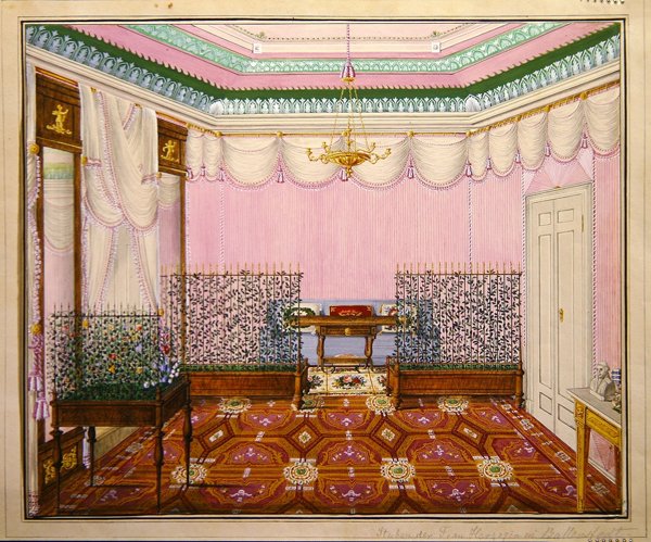 Ein neoklassizistisches Biedermeier-Schreibzimmer im Schloss Ballenstedt, Sachsen-Anhalt von J. Willing