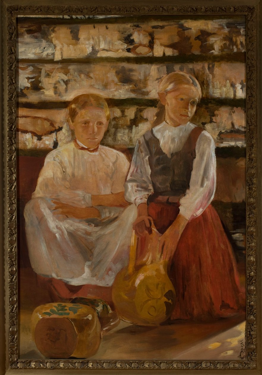 Zwei Mädchen mit Krug von Jacek Malczewski
