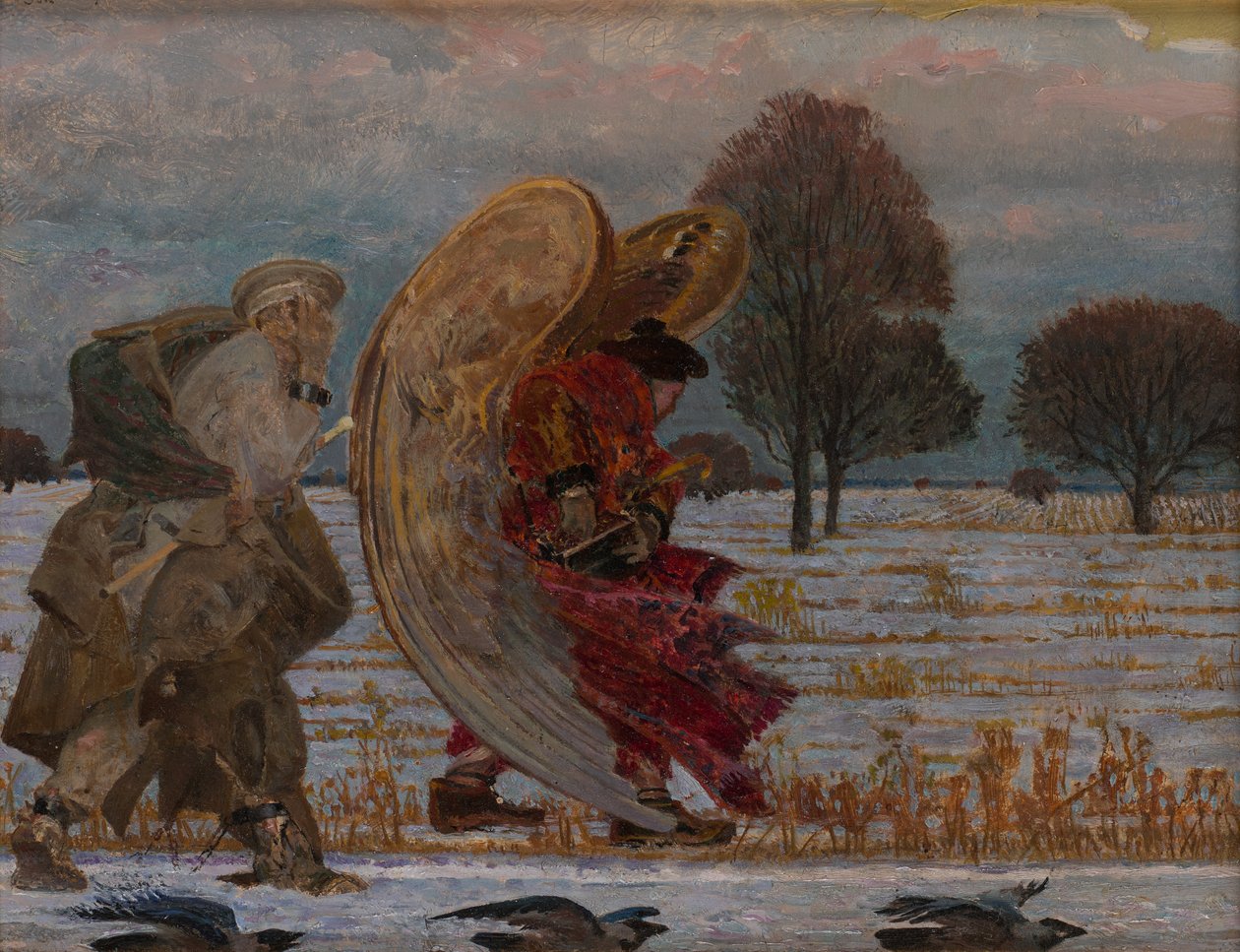 Hinter dem Engel (linker Teil des Triptychons) von Jacek Malczewski