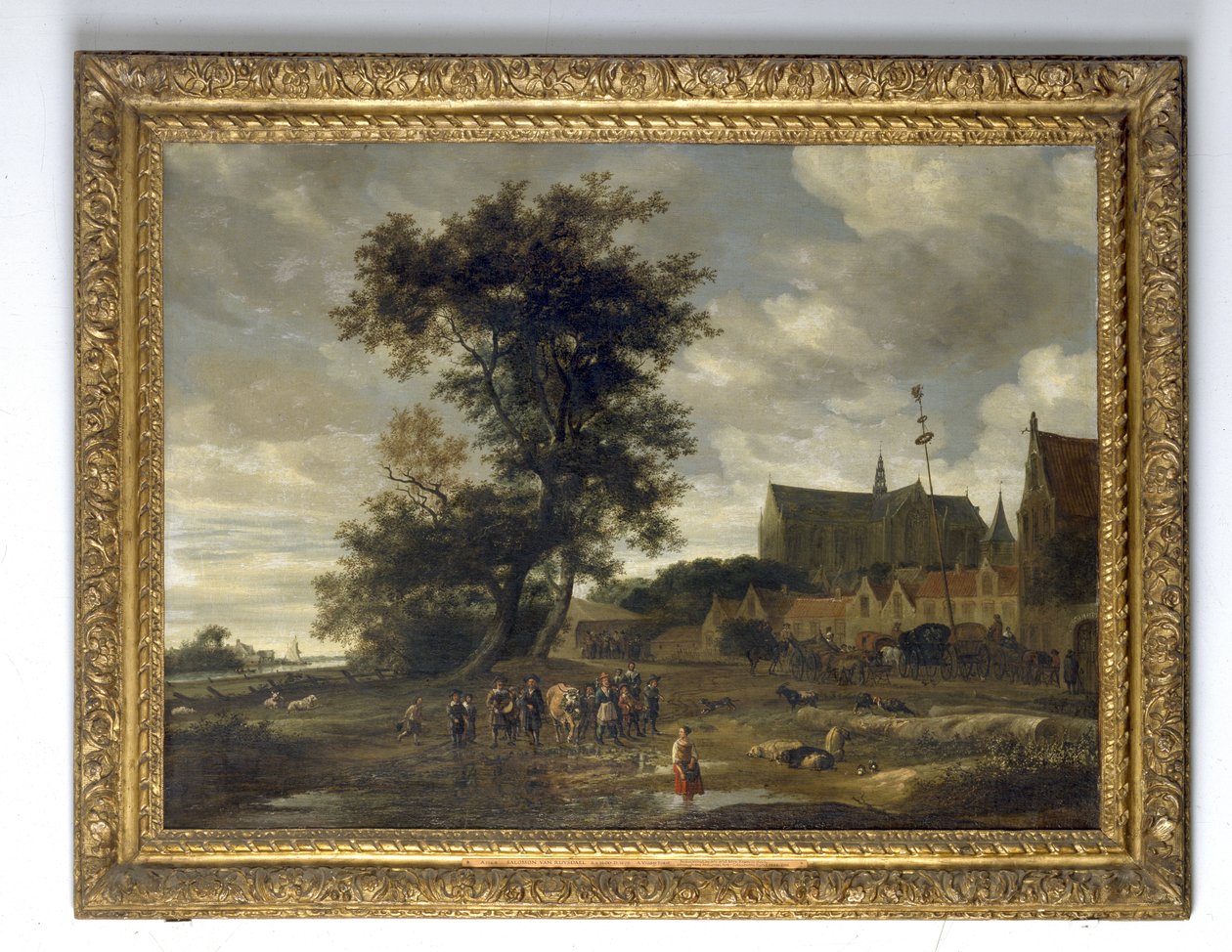 Szene vor einem Maibaum mit der Alkmaar-Kirche im Hintergrund, 1669 von Jacob van Ruisdael