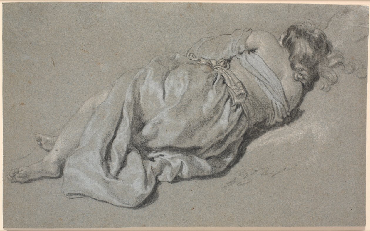 Studie einer liegenden Frau, von hinten gesehen von Jacob Adriaensz Backer
