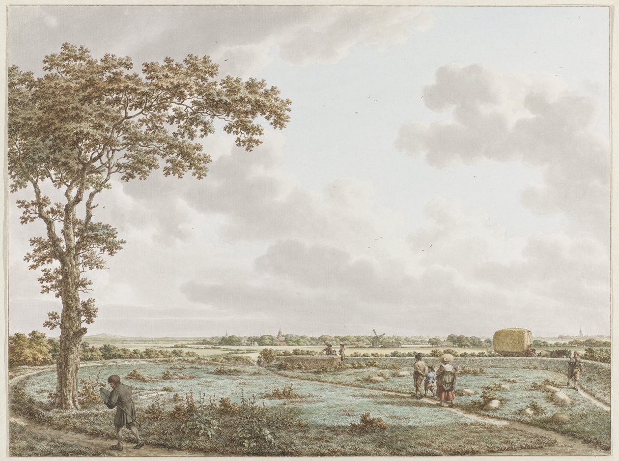 Der Tafelberg in der Landschaft, gesehen vom Sint-Janskerkhof bei Laren von Jacob  Cats