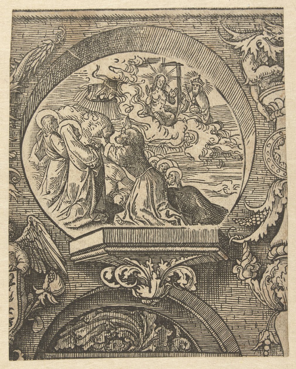 Die Himmelfahrt und Christus vor Gott dem Vater von Jacob Cornelisz van Oostsanen