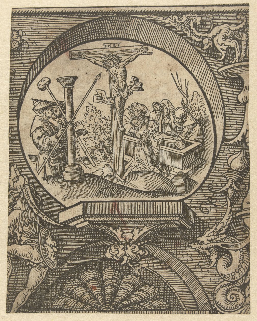 Die Kreuzigung und die Grablegung Christi von Jacob Cornelisz van Oostsanen