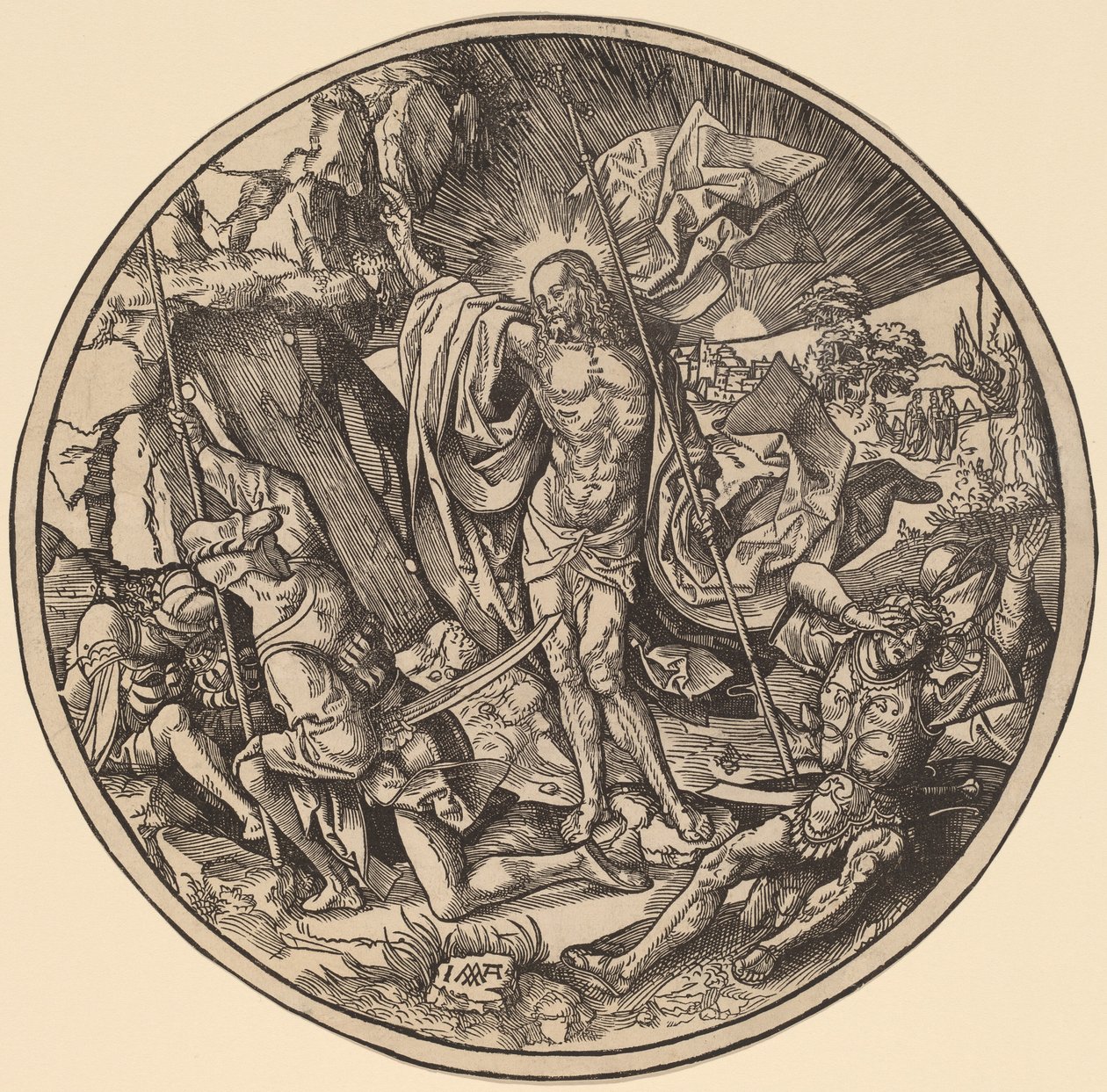 Die Auferstehung und die heiligen Frauen auf dem Weg zum Grab Christi von Jacob Cornelisz van Oostsanen