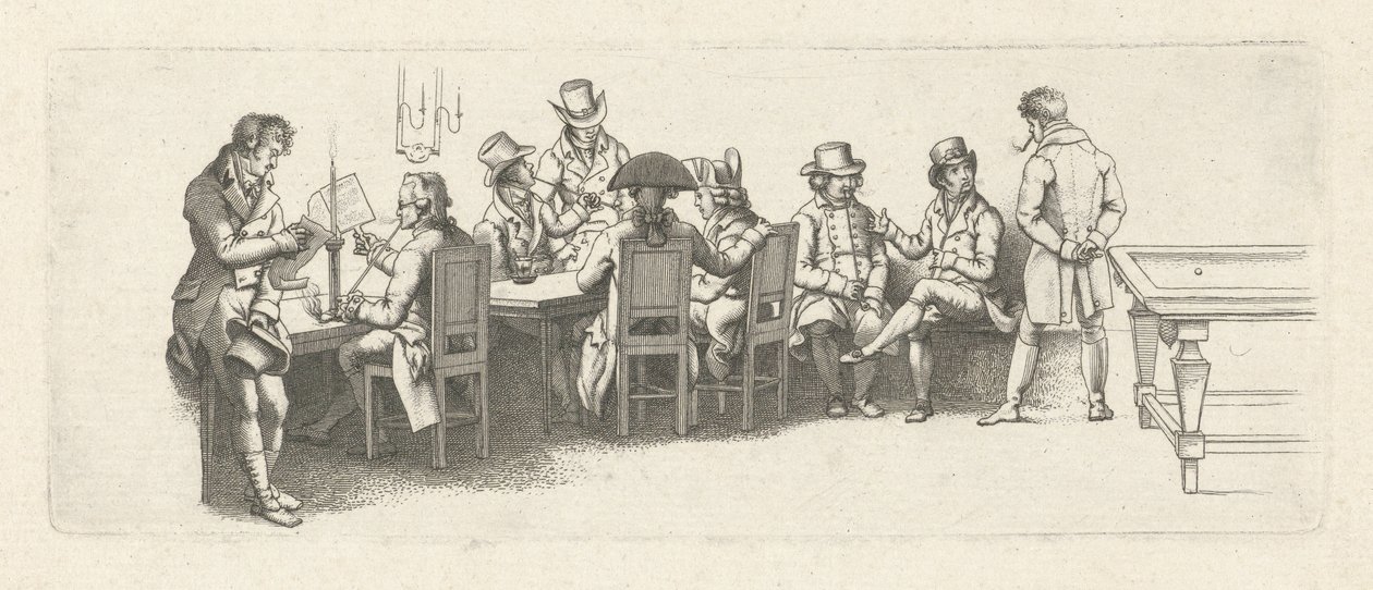 Männer in einem Kaffeehaus mit einem Billardtisch von Jacob Ernst Marcus
