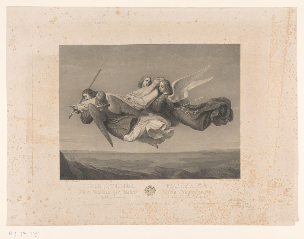 Heilige Katharina von Alexandrien von Engeln in den Himmel getragen von Jacob Felsing