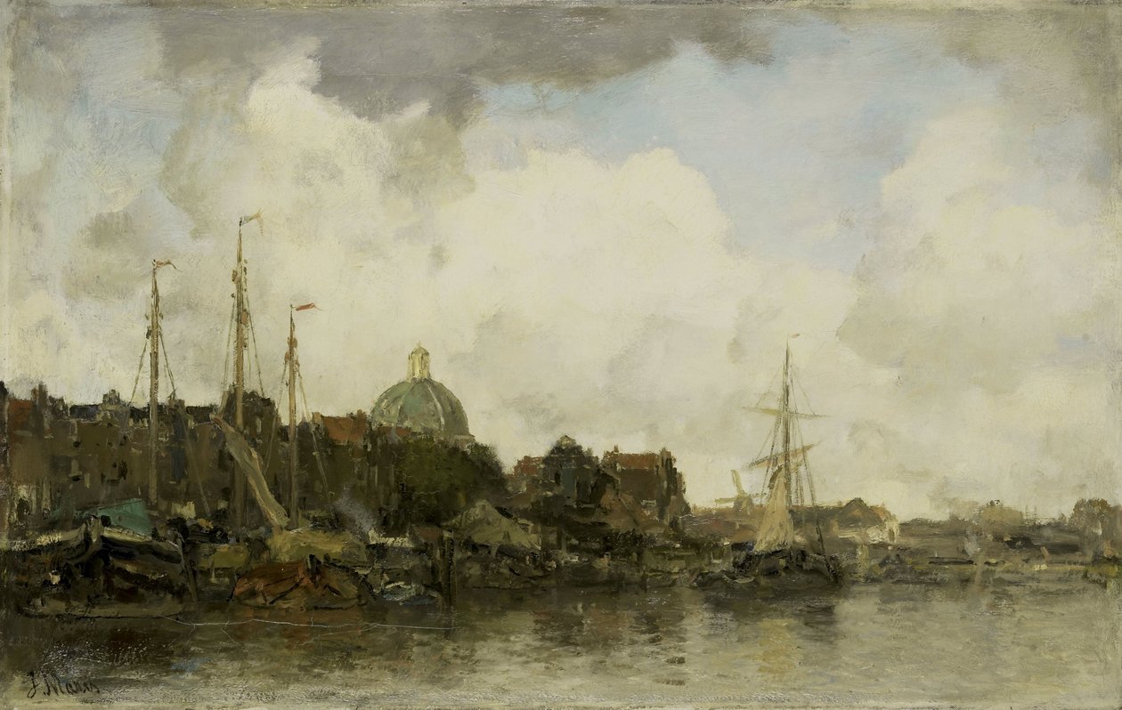 Stadtansicht mit einer Kuppelkirche von Jacob Henricus or Hendricus Maris