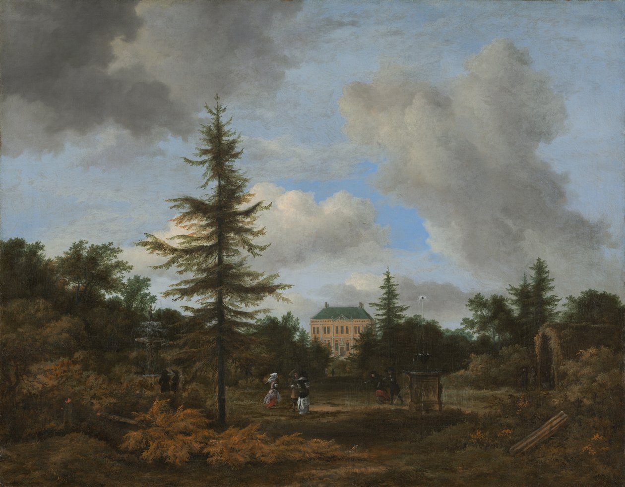 Landhaus in einem Park von Jacob Isaaksz. or Isaacksz. van Ruisdael