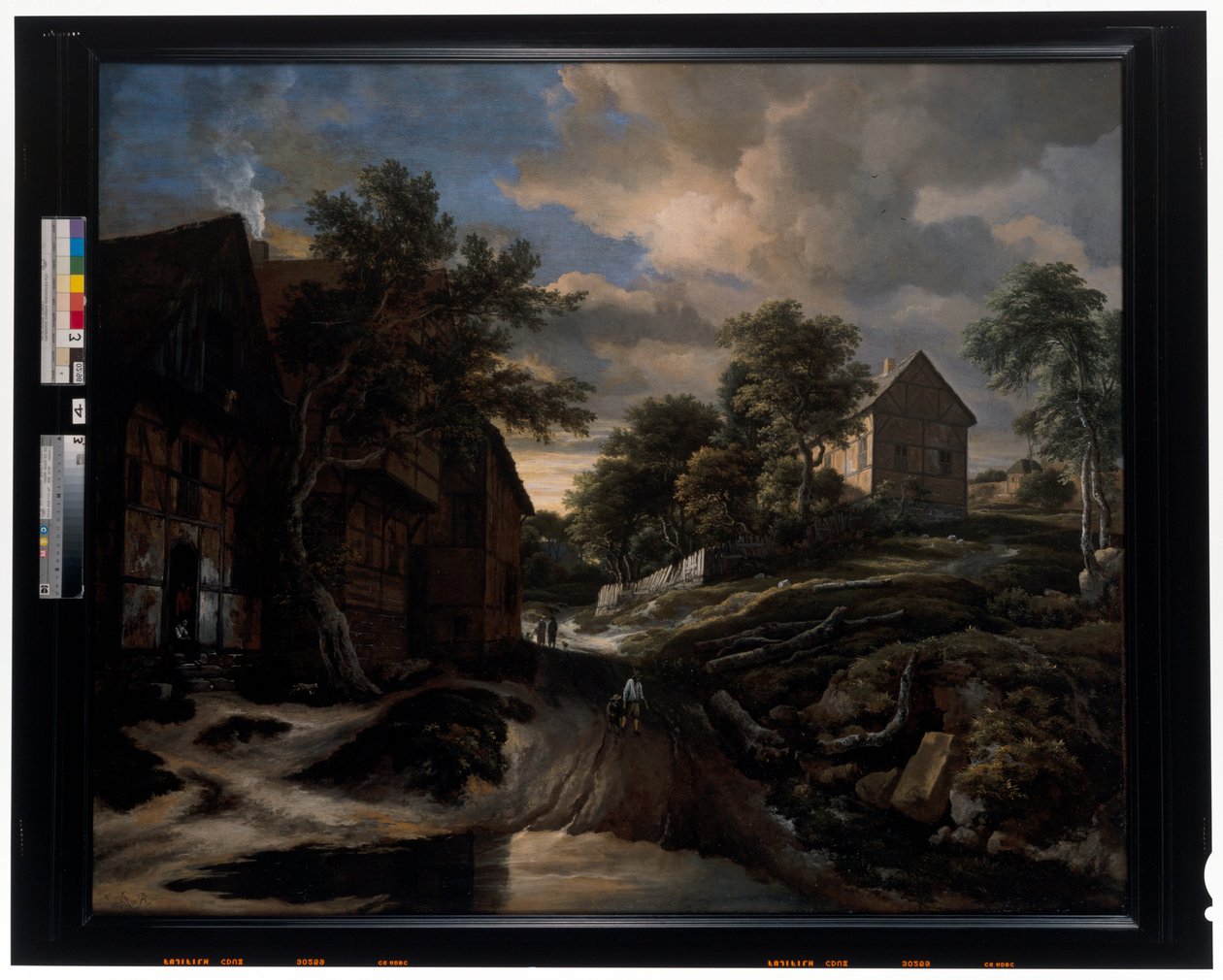Landschaft mit Fachwerkhäusern von Jacob Isaaksz. or Isaacksz. van Ruisdael