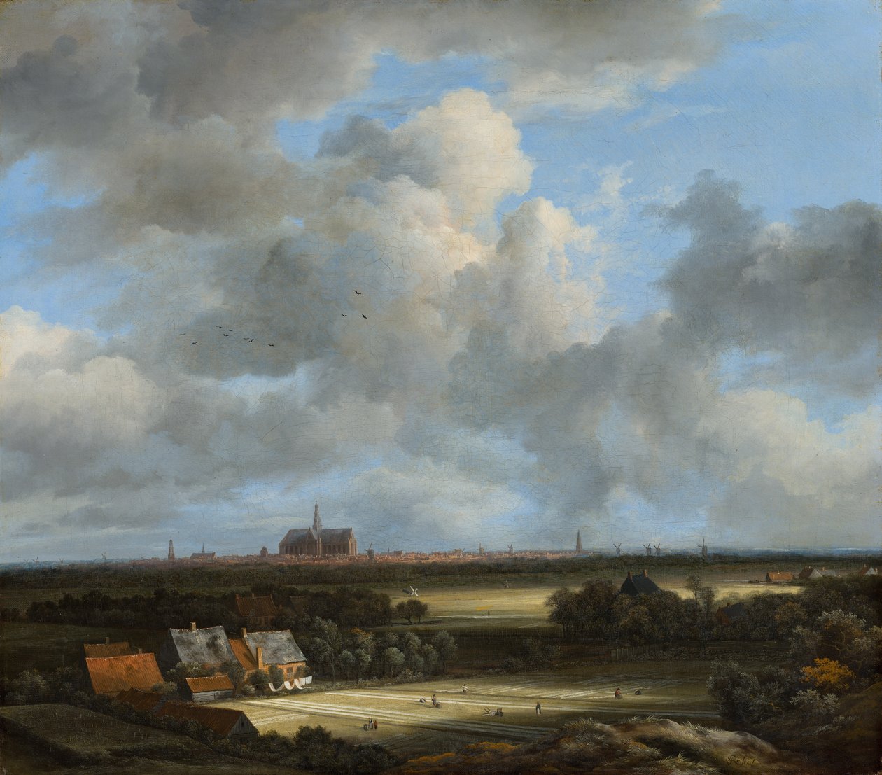 Ansicht von Haarlem mit Bleichfeldern, ca. 1670-75 von Jacob van Ruisdael