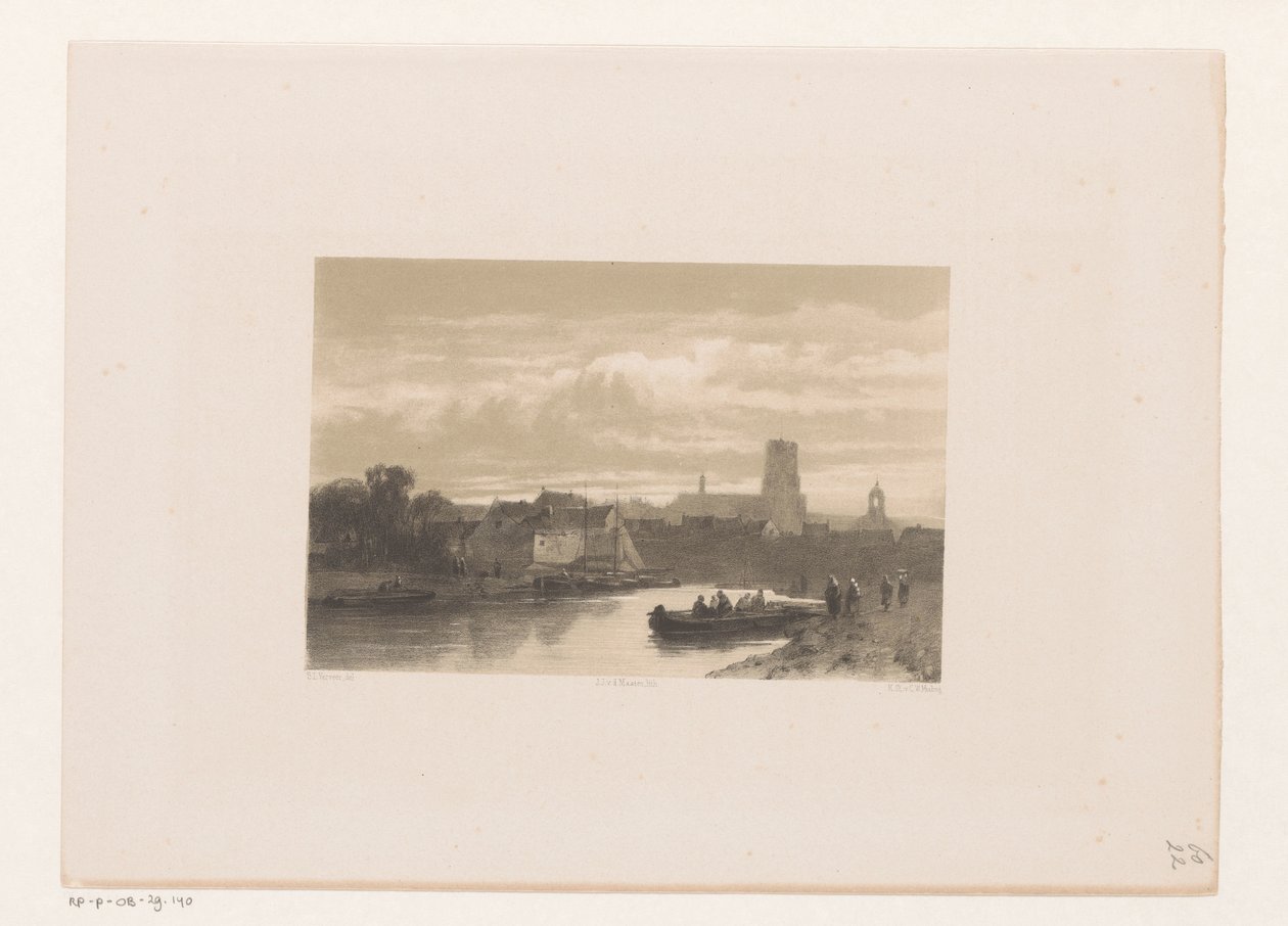 Blick auf Hafen und Deich von Jacob Jan van der Maaten