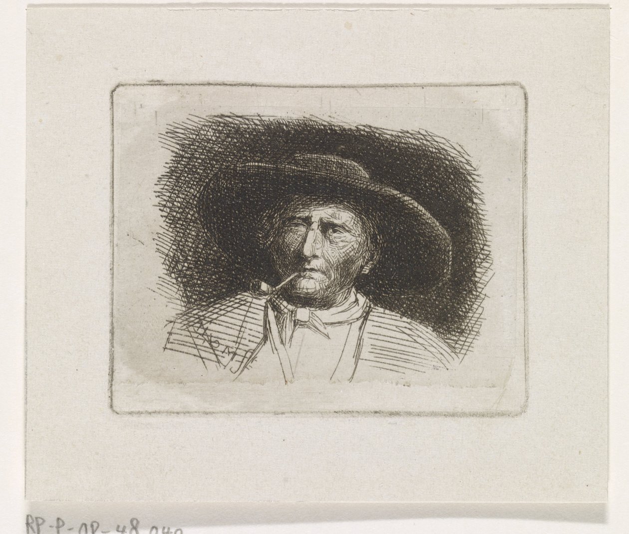 Kopf eines Mannes mit Pfeife von Jacob Jan van der Maaten